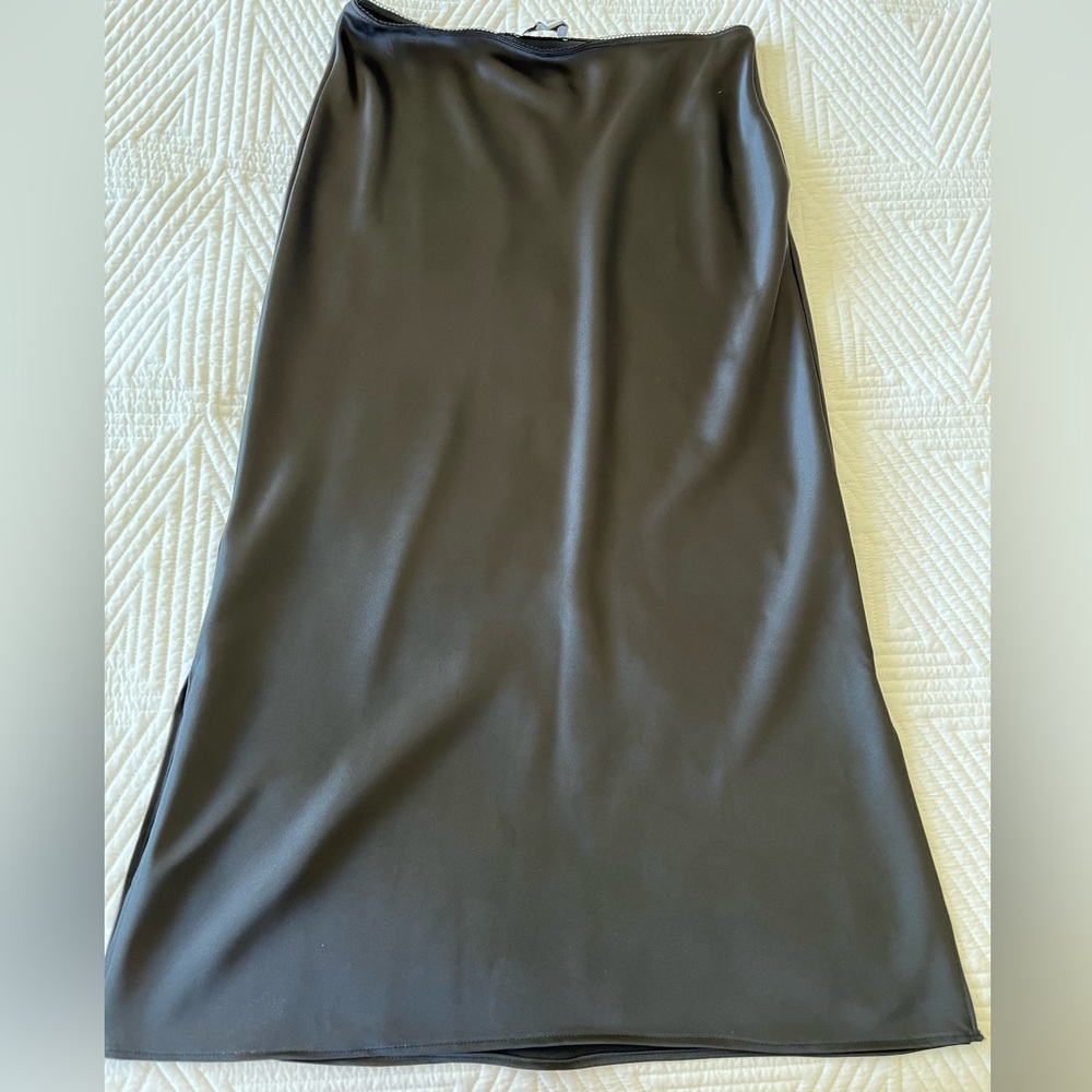 Top shop black satin skirt